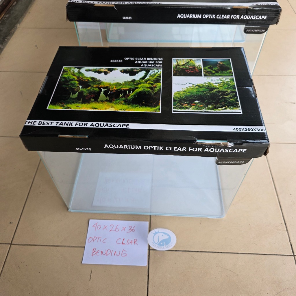 40X26X30 CM TANK OPTIC CLEAR BENDING MELENGKUNG AQUARIUM AKUARIUM IKAN UKURAN 40 X 26 X 30 CM LOW IR