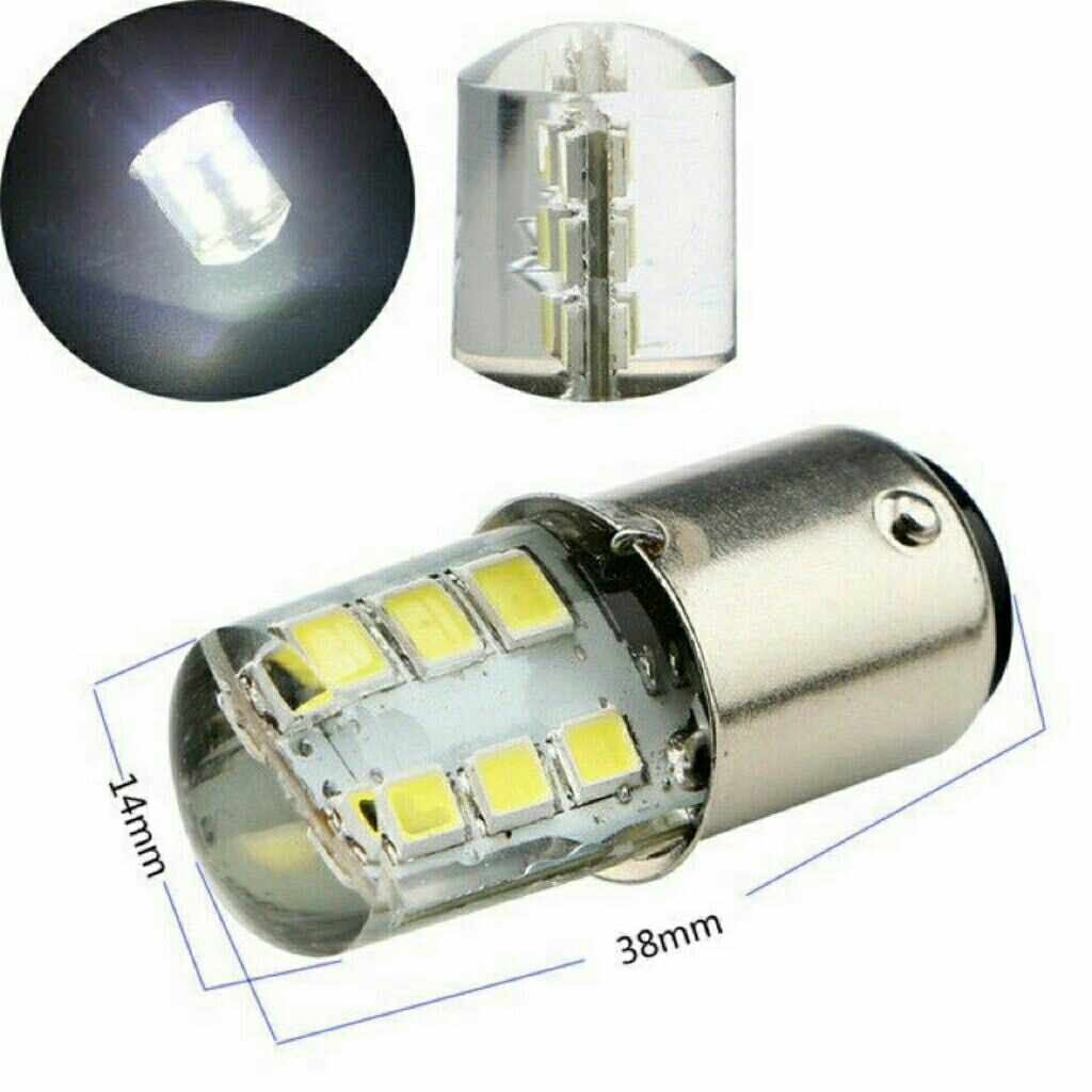 [1pcs] Lampu Rem Stop LED Arus DC Flash Kedip Belakang Mobil Motor Bayonet 12 Mata Jelly Senja Diam/
