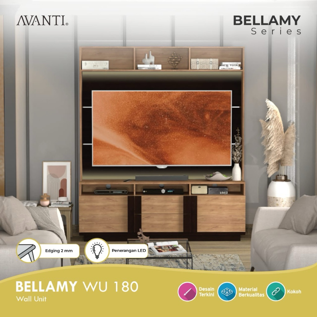 bellamy wu 180 wall unit tv rack activ