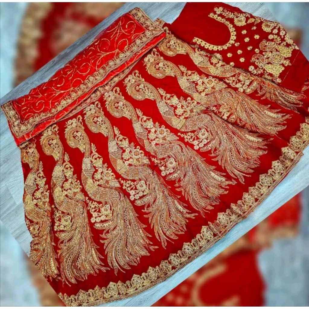 lengga india, baju pengantin india, baju pesta india, Lengga merak( Masih bahan)