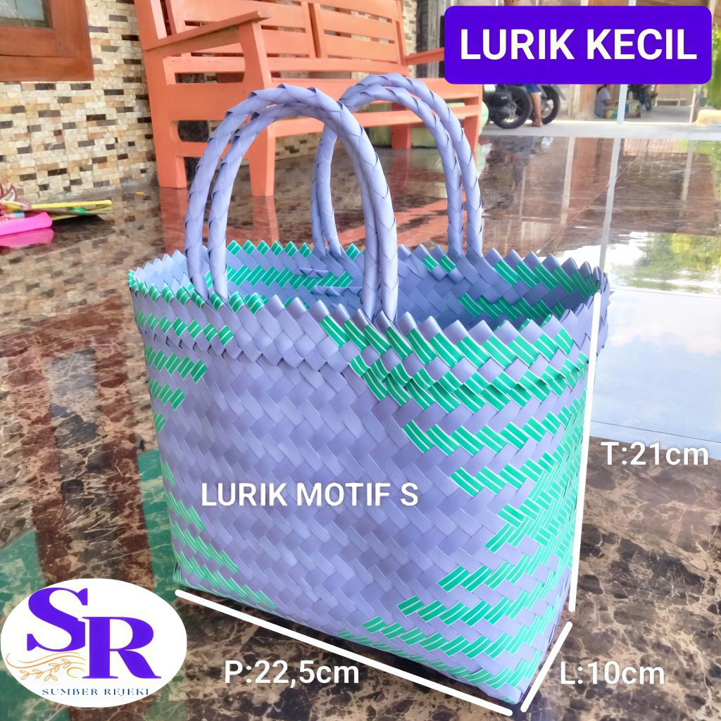 Paket 50pcs Tas Anyaman Lurik Kecil / Paket hemat tas anyaman plastik lurik Kecil S 50pcs / Tasanyam