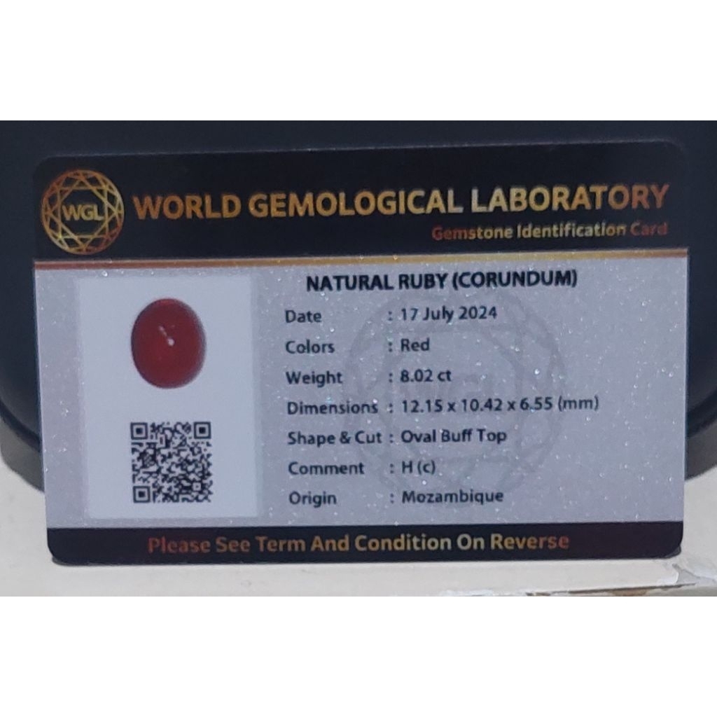 NATURAL RUBY MOZAMBIQUE PIGEON BLOOD Ruby Mozambique Pigeon Blood Bermemo WGL Batu Clean Ring Perak 