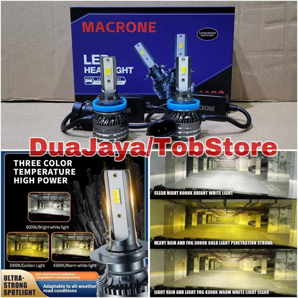 Lampu Led Foglamp 3Warna Innova 2012 - 2016 khusus Kabut Dan Hujan Macrone Mc3 PNP