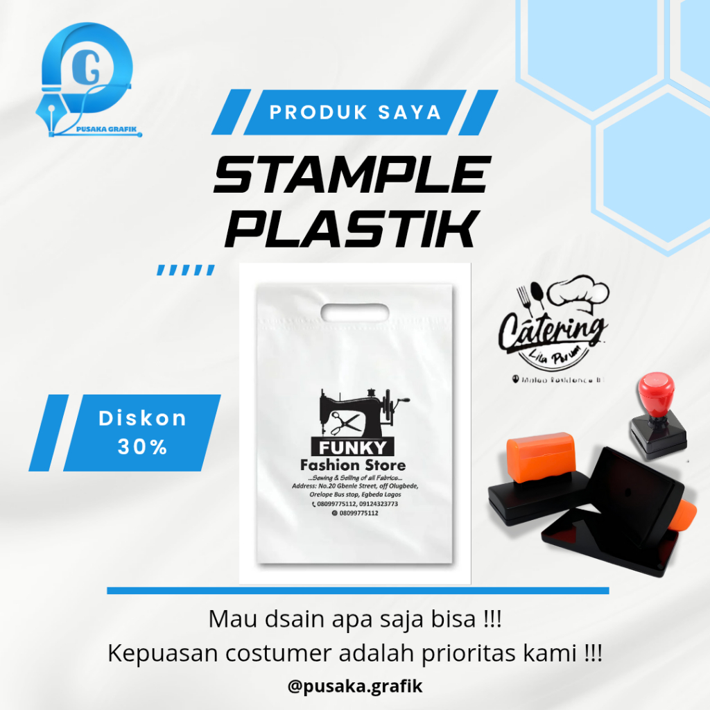 

Stempel Kantong Plastik Permanen Stempel Kresek Cap Pelastik Stenpel Waterproof UMKM Custom Free Design