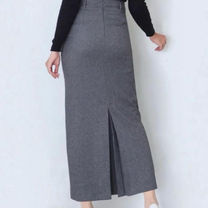 New Rok Kerja Wanita Panjang Span Rempel Belakang Rok Hitam Kantor S Sampai L5 Jumbo  Rok Hitam Jumb