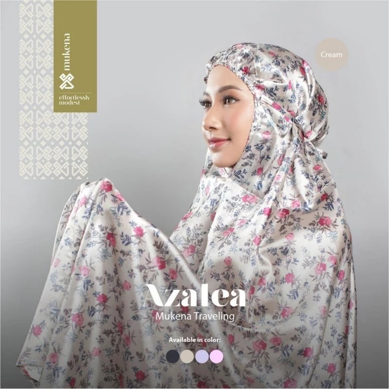 Mukena Traveling Terkecil Motif Azalea - Atas Bawah+sajadah makah