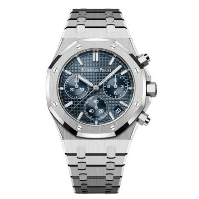 JAM TANGAN PRIA/COWOK AUDEMARS PIGUET ROYAL OAK CHRONOGRAPH SILVER BLUE 42mm AUTOMATIC SWISS APS CLO