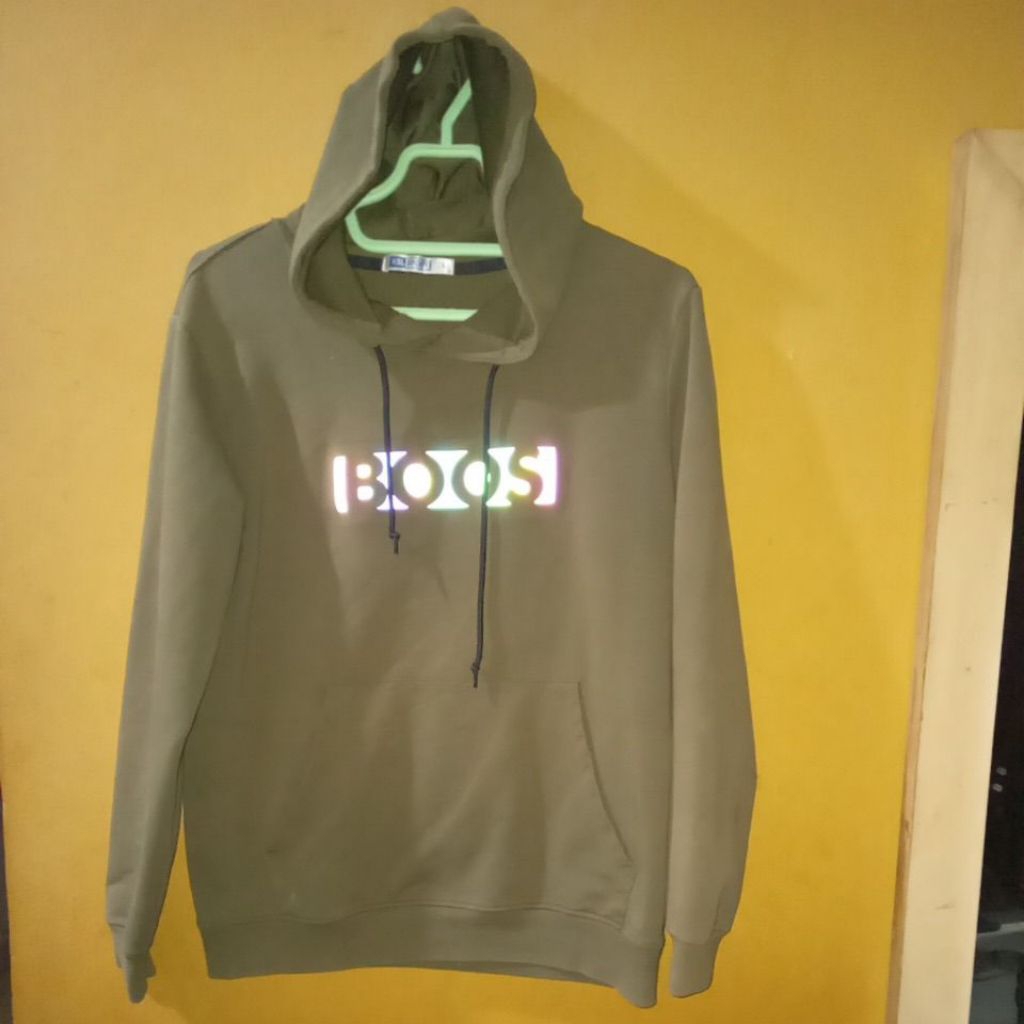 PP PAKAIAN PRIA KSL SPORT L BOOS SWEATER HOODIE COKLAT ARMI LENGAN PANJANG