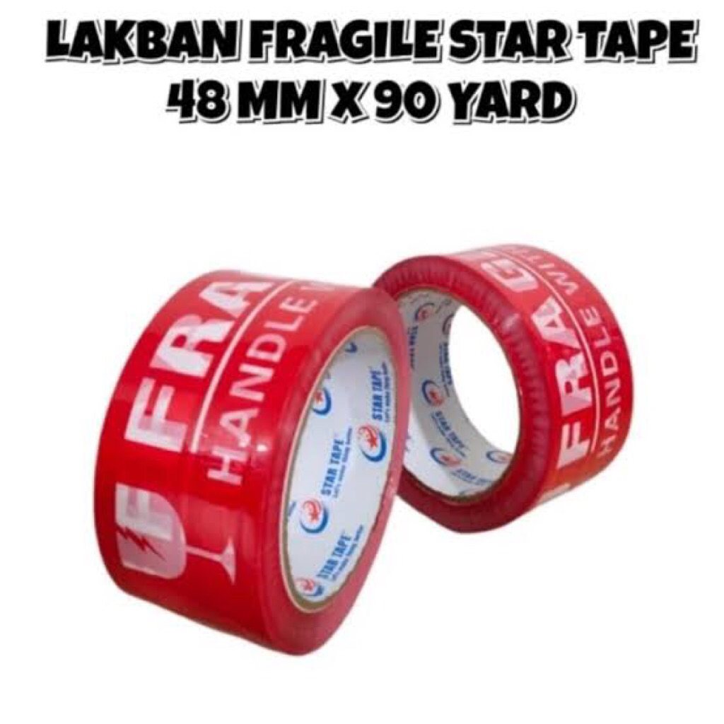 

Lakban Fragile merah 1 Slop 6 pcs 48mm x 90 yard termurah