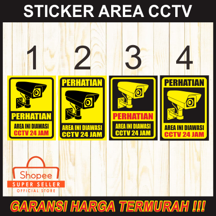

RAMBU JUMBO STICKER SIGN AREA PENGAWASAN CCTV 24 JAM VINYL PREMIUM ACP 3mm