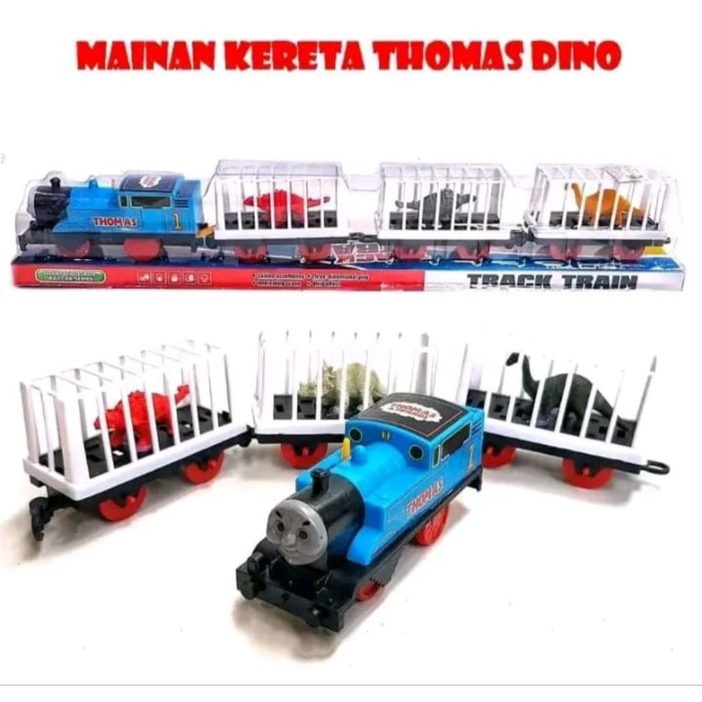 MAINAN ANAK KERETA API THOMAS MUAT DINOSAURUS PLASTIK BATREI JALAN LAMPU MIKA PRESS