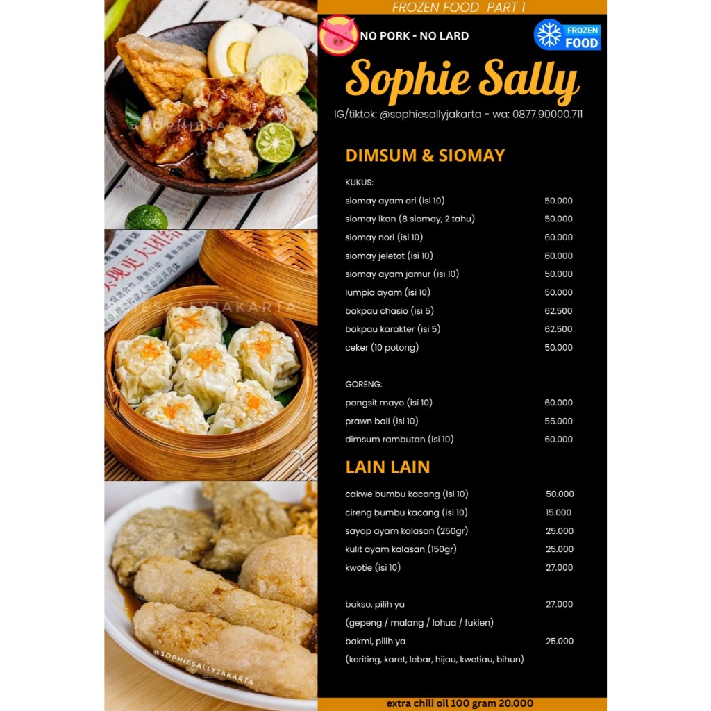 

FROZEN FOOD DIMSUM / BENTO / BAKMI / AYAM EKORAN / RENDANG / PIZZA FROZEN - VACUUM PACK - READY SETIAP HARI