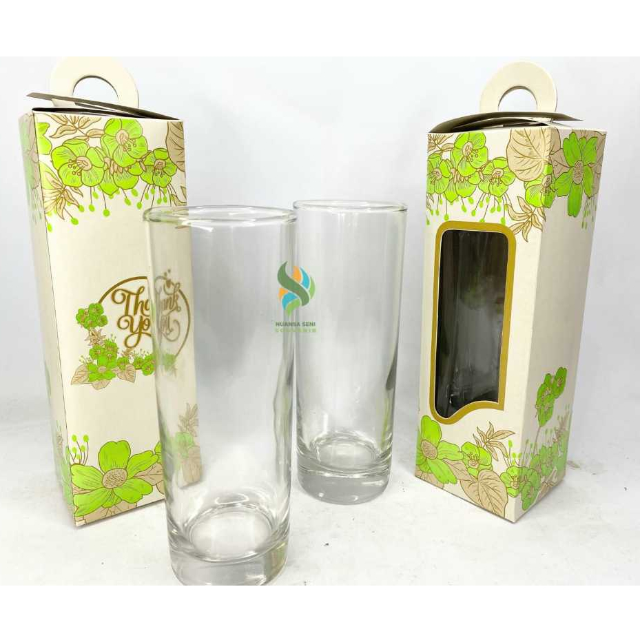 Souvenir Gelas Minum Bamboo Citinova Gelas Cafe Kaca Mug Jus Tinggi Polos Kemas Paper Box