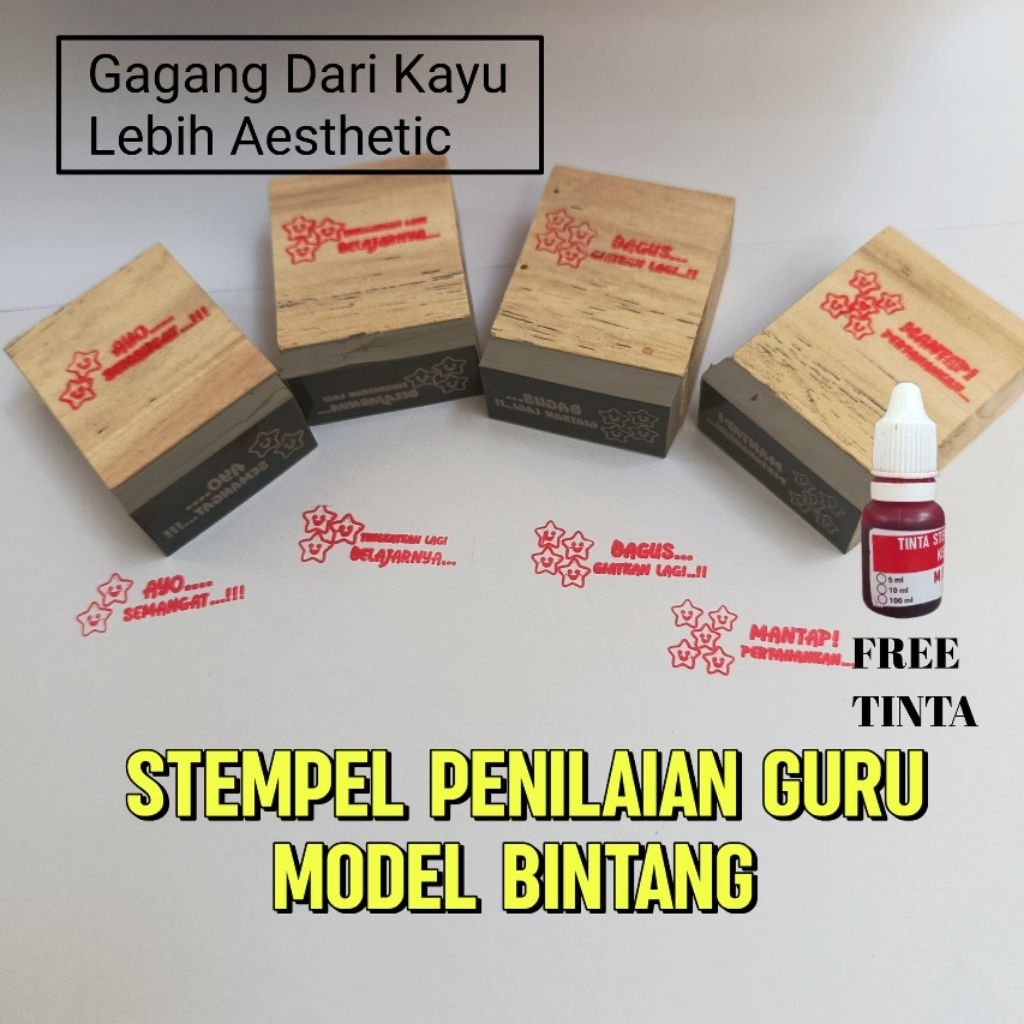 

stempel penilaian guru, stempel bintang stempel Reward isi 6 dan isi 4