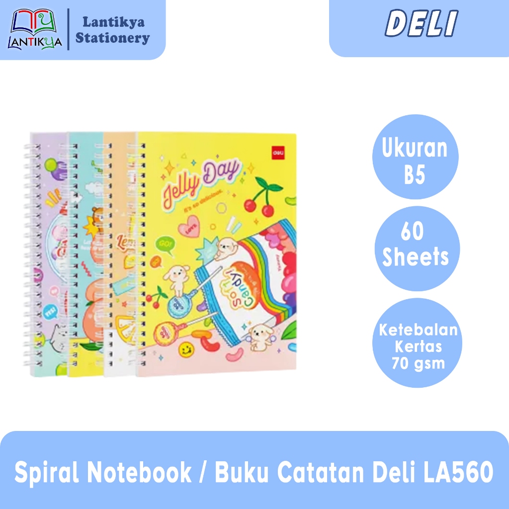

DELI - BUKU SPIRAL / BUKU CATATAN / NOTEBOOK SPIRAL UKURAN A5 LA560 / BUKU DIARY AESTHETIC