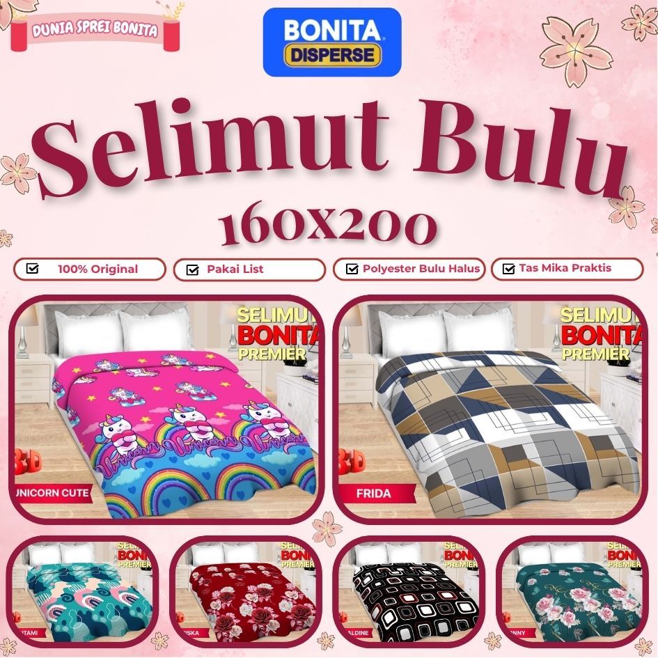 BONITA - Selimut Bulu (160 x 200) PREMIER ORIGINAL [TERMURAH TERLARIS]