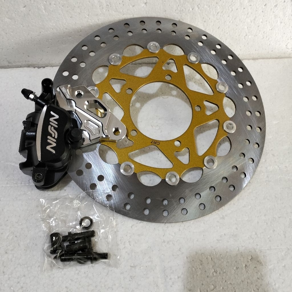 rem depan komplit kaliper 2p samurai+breket+disc 300mm variasi pnp Vixion old/Vixion new nvl/nva pak
