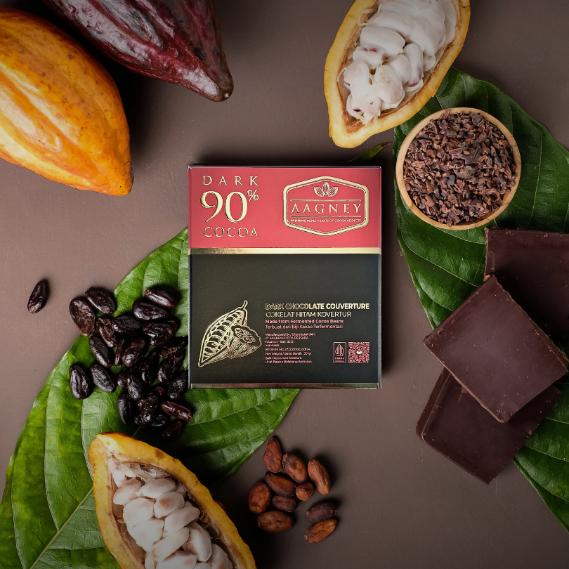 

Aagney Chocolate Couverture Dark 90% Cocoa 50gr | Cokelat Bali - Aagney Chocolate