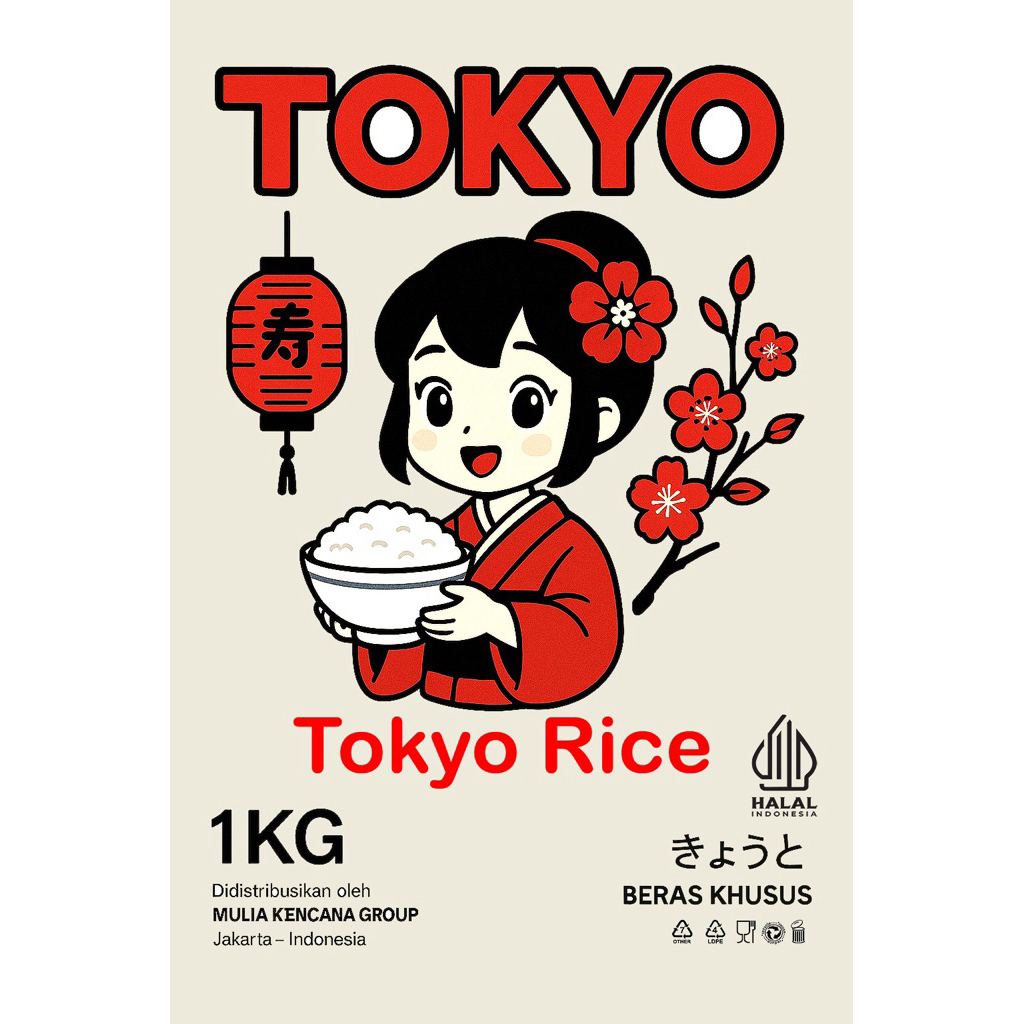 BERAS TOKYO 1 KG / beras jepang seperti koshihikari, kokoku, kokuho, hideaki, ganko oyaji, okiniri ,