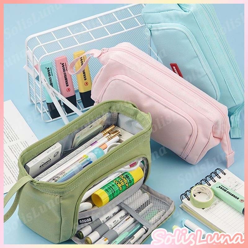 

Super Large Capacity Pencil Case Kawaii Korean Pencil Cases Aesthetic Stationery Office Desk Storage Bag for School Supplies
