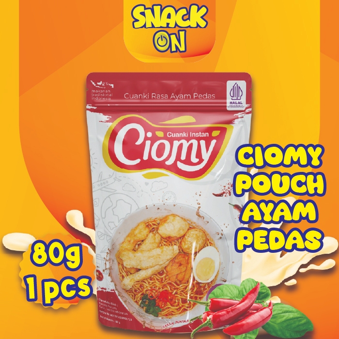 

Ciomy Cuankie Ayamn Pedas Kemasan Pouch Halal Non MSG