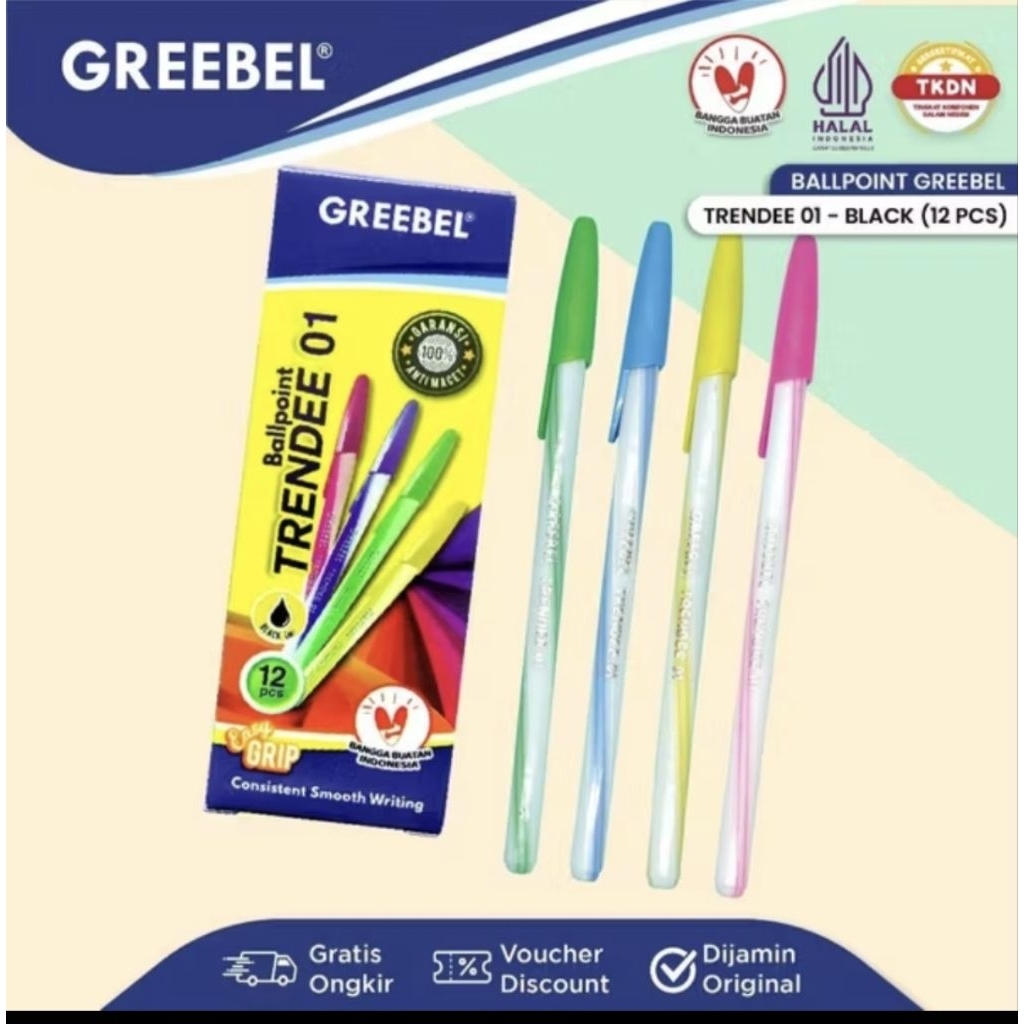 

Greebel Pulpen Balpen |Trendee 01 0.5 Hitam