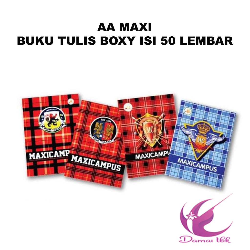 

(1 Buku) Buku tulis Boxy AA MAXI Campus 50 lembar
