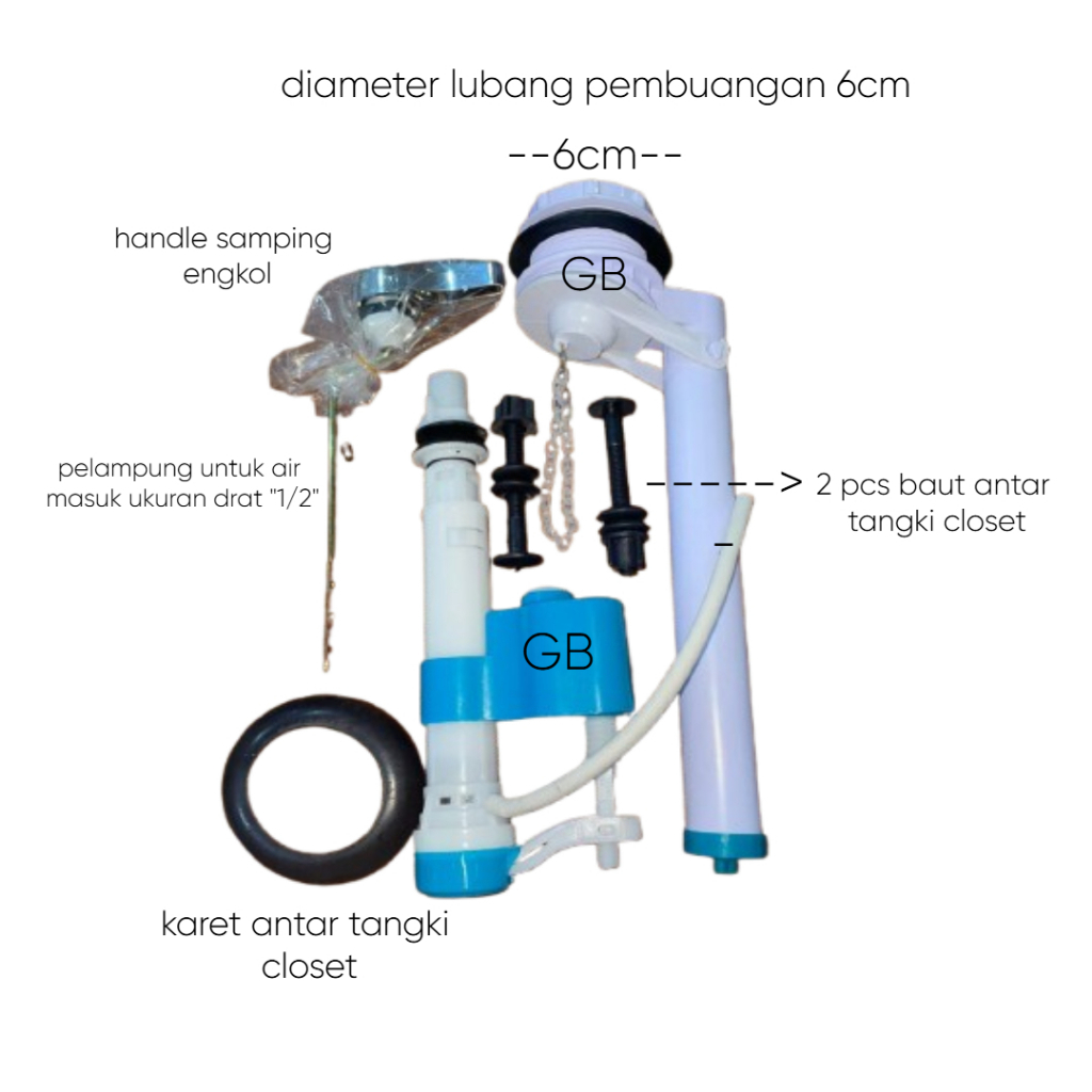 Pelampung Closet Duduk Single Flush - Pelampung Closet Duduk Tekan - Pelampung Closet Duduk Tekan Si