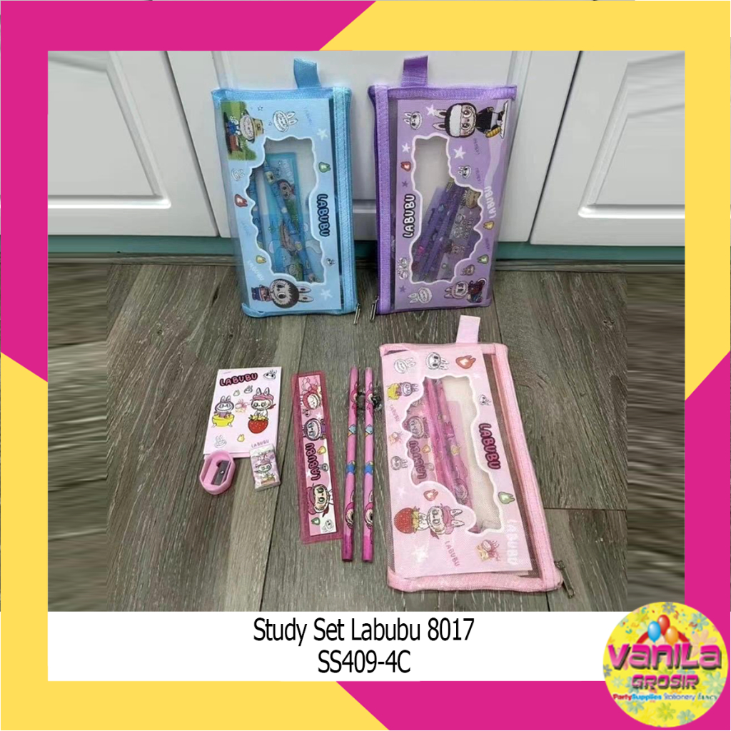 

Study Set Labubu, set alat tulis, paket alat tulis set, kado ulangtahun, alat tulis anak