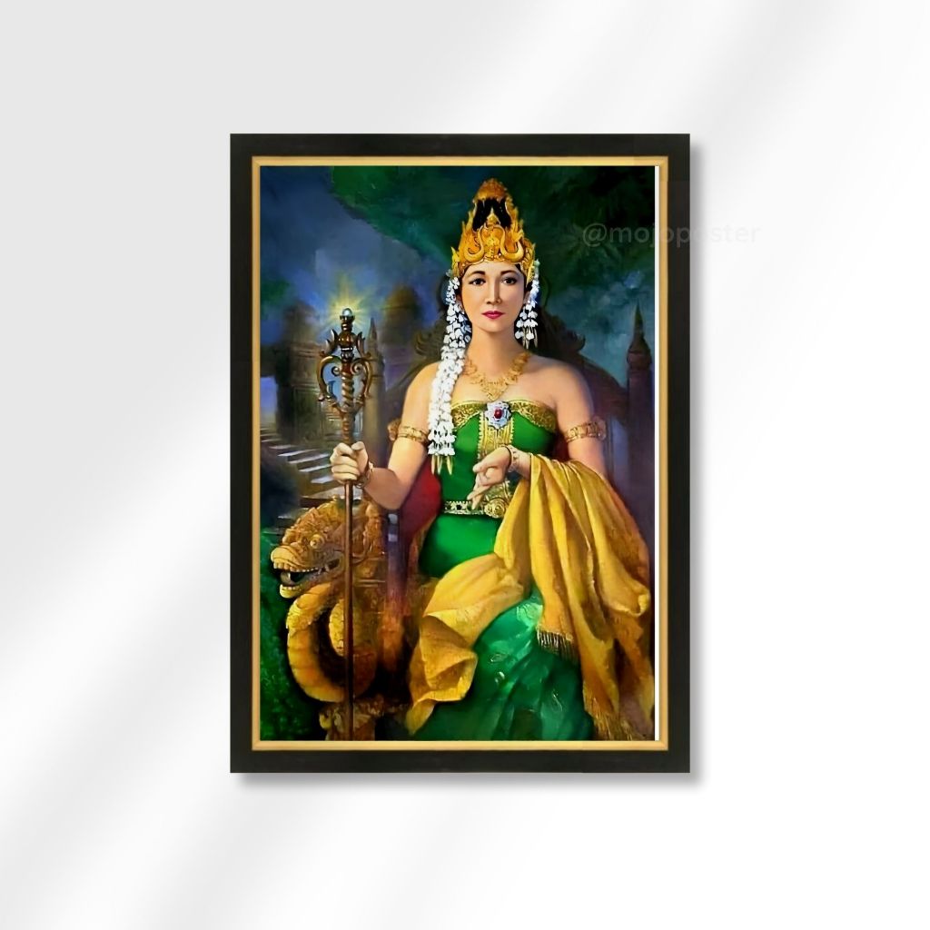 Lukisan Cetak Gusti Kanjeng Ratu Kencaonosari Pantai Kidul Bingkai Kayu