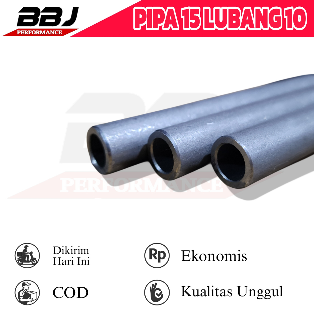 Pipa Besi Seamless Od 15 mm ID 10 mm panjang 12,5 cm