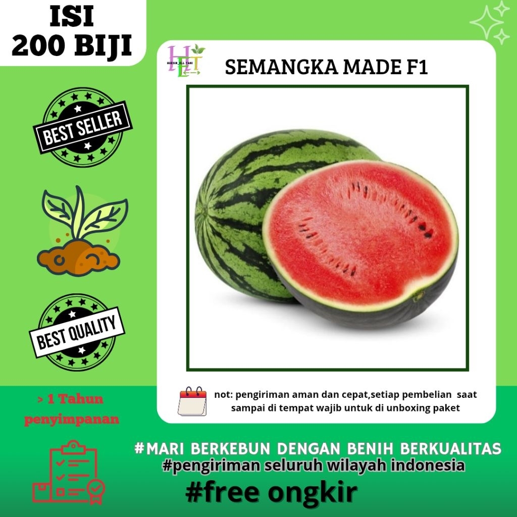 200 biji benih semangka Made