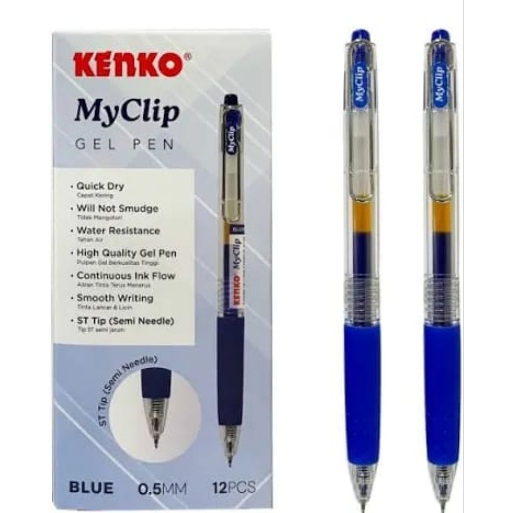 

[PCS] BALLPOINT KENKO MYCLIP GELPEN 0.5MM / PENA KENKO GEL PEN 0.5MM MY-CLIP/ PULPEN KENKO TINDIS