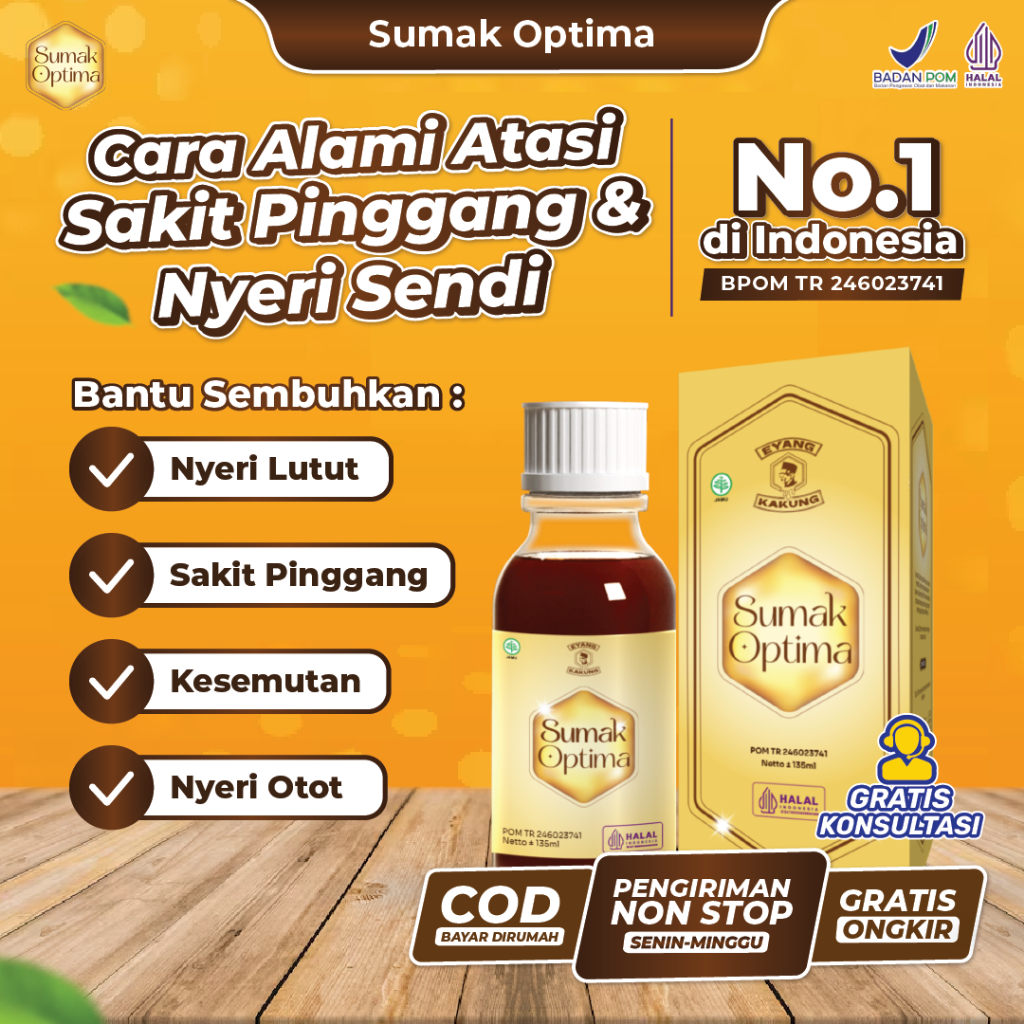 

Sumak Optima Madu Herbal Alami Ampuh Atasi Sakit Pinggang dan Nyeri Sendi Lutut Kesemutan Asli 135ml