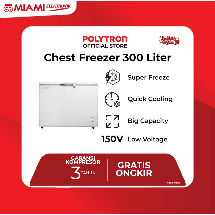 POLYTRON PCF 318 Chest Freezer 300 Liter