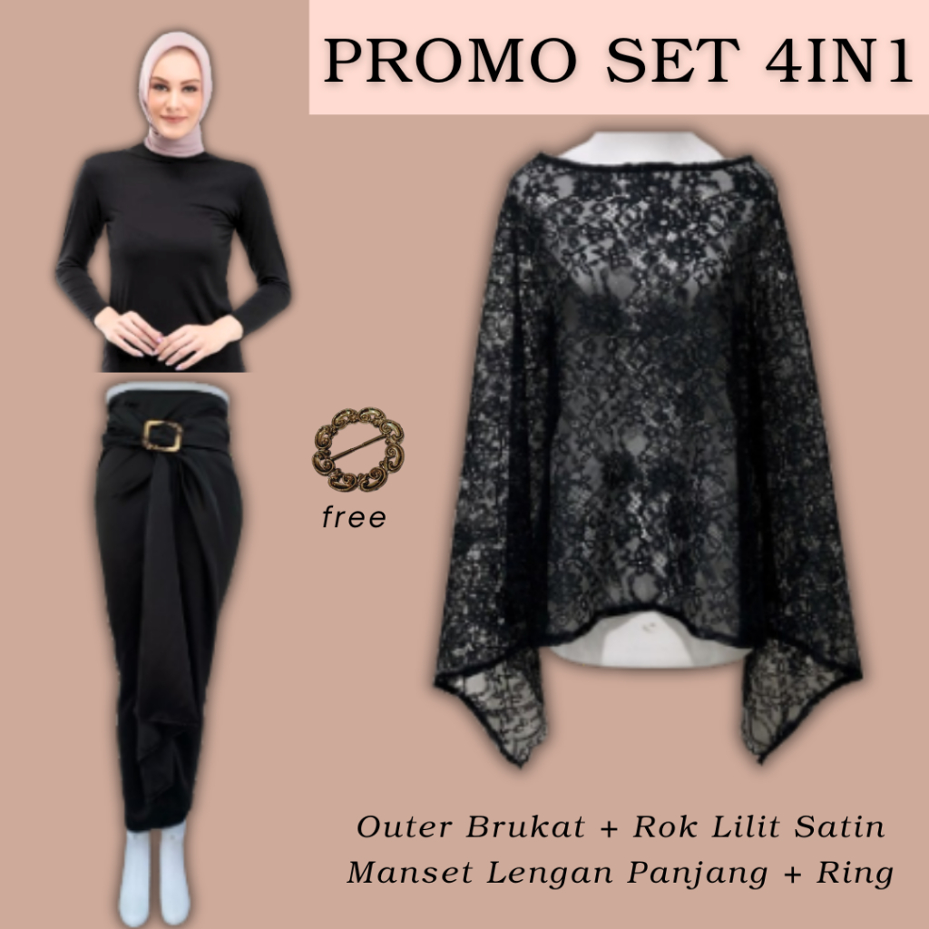 Baju Setelan Wanita Modern Hijab Non Hijab Oneset Kebaya Brokat Wisuda Tunangan Lamaran Kebaya Canti