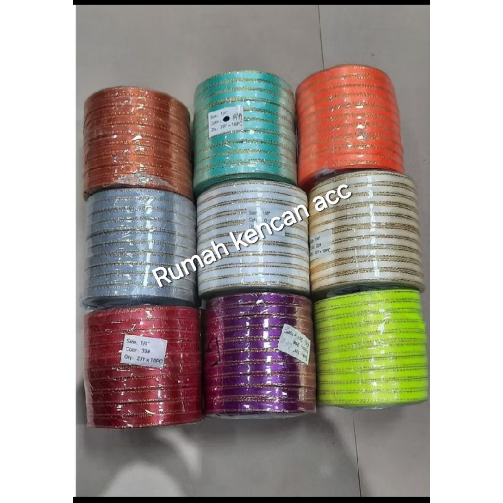 

PITA SATIN 1/4 INCH (0,5cm)LIS EMAS PER SLOP