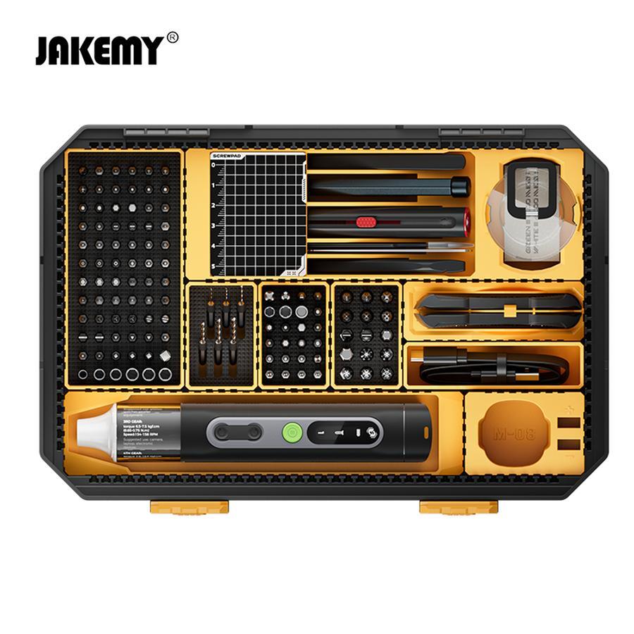 Jakemy JM-8198 135 in 1 Obeng Listrik Rechargeable Portable Multifunctional Repair Toolbox Set