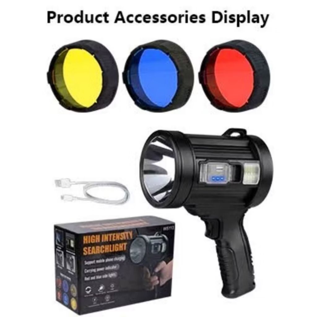 Senter Tembak W5113 Solar Cell Cass Jarak Jauh Free Lensa