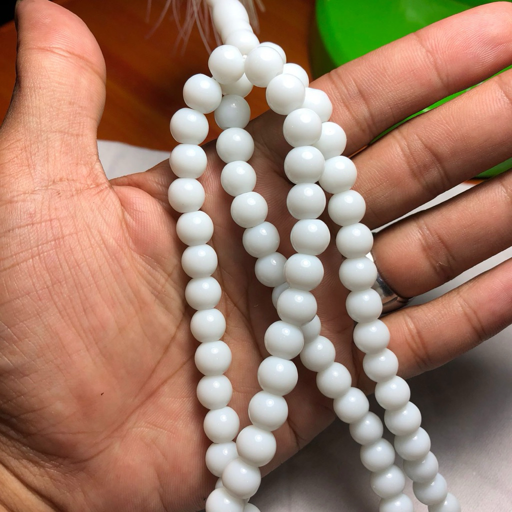 Tasbih Batu Giok Putih Asli Kualitas Terbaik A