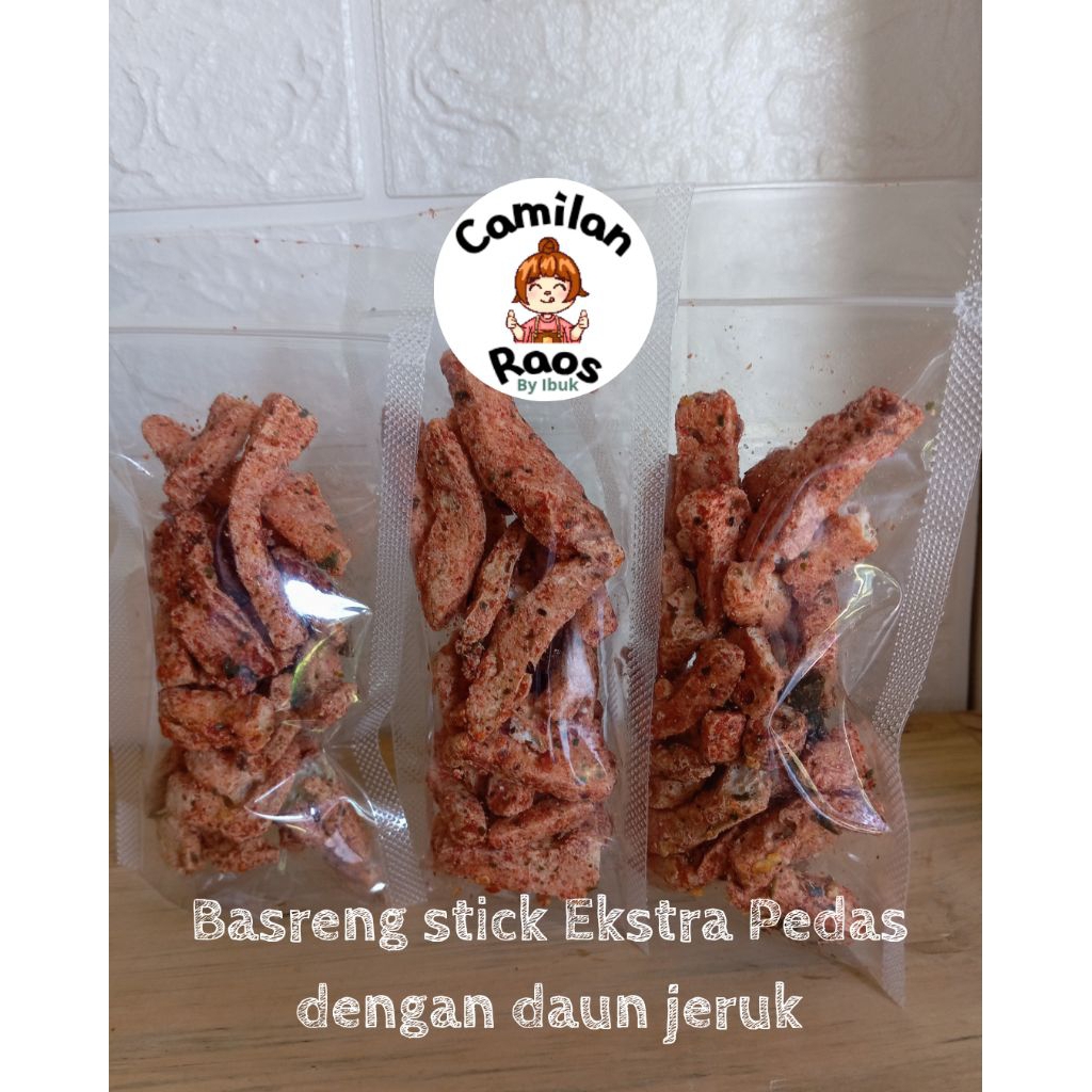 

CAMILAN RAOS | Paket hemat 3 pcs Basreng stick Ekstra Pedas dengan daun jeruk Gurih Renyah