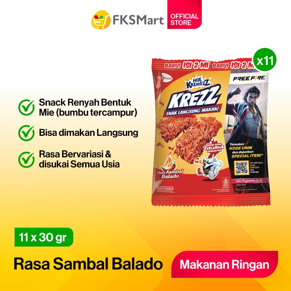 

Mie Kremezz (Krezz) Sambal Balado 30gr x 11pcs