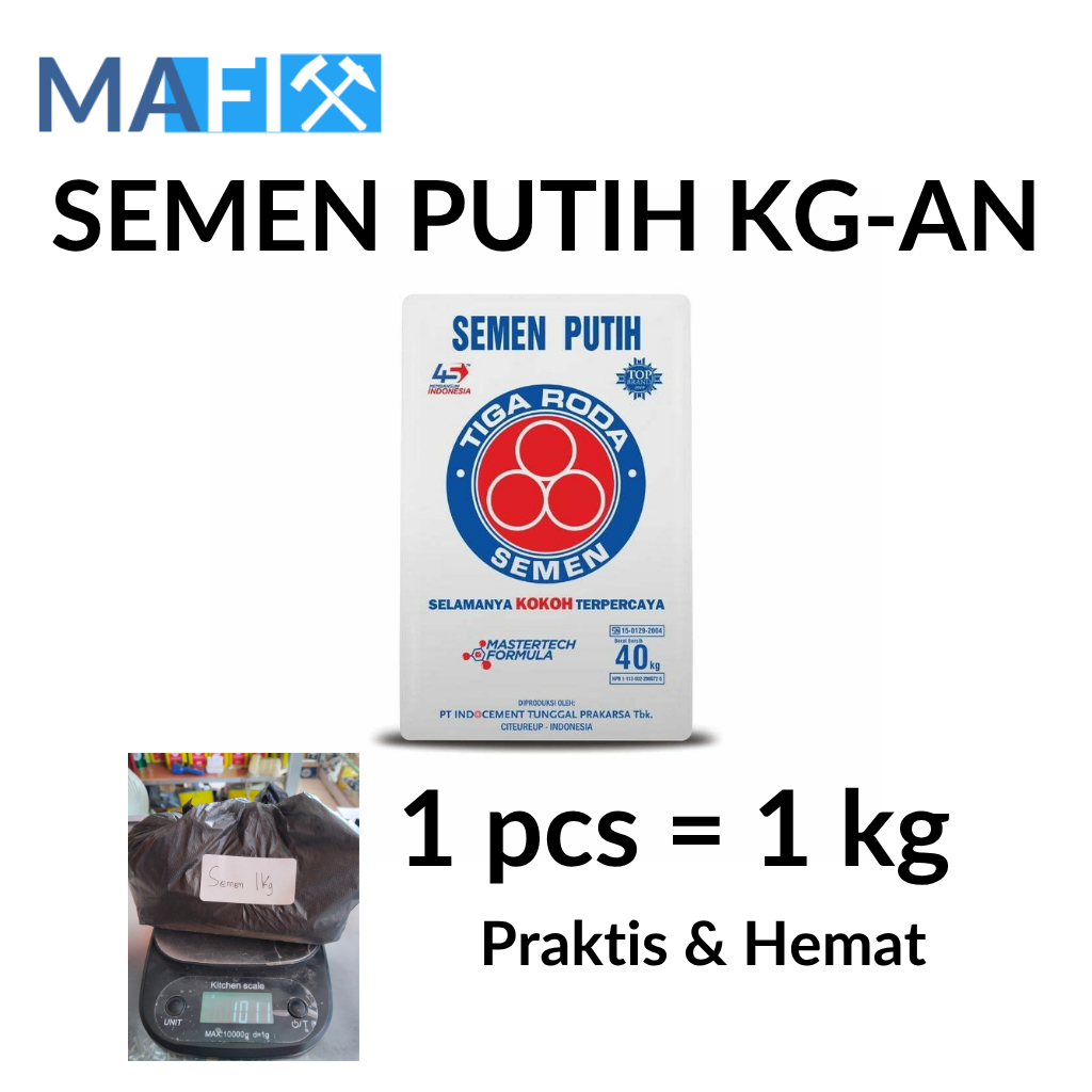 Semen Putih KILOAN II Solusi Plamir, Nat, Acian IIHasil Lebih Rapih