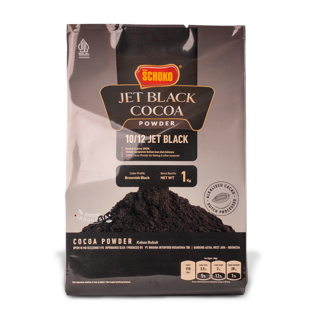 

SCHOKO ORIGINAL Cocoa Powder BLACK PREMIUM Cokelat Bubuk 1 Kg Coklat bubuk High Fat Original JET BLACK SCHOKO