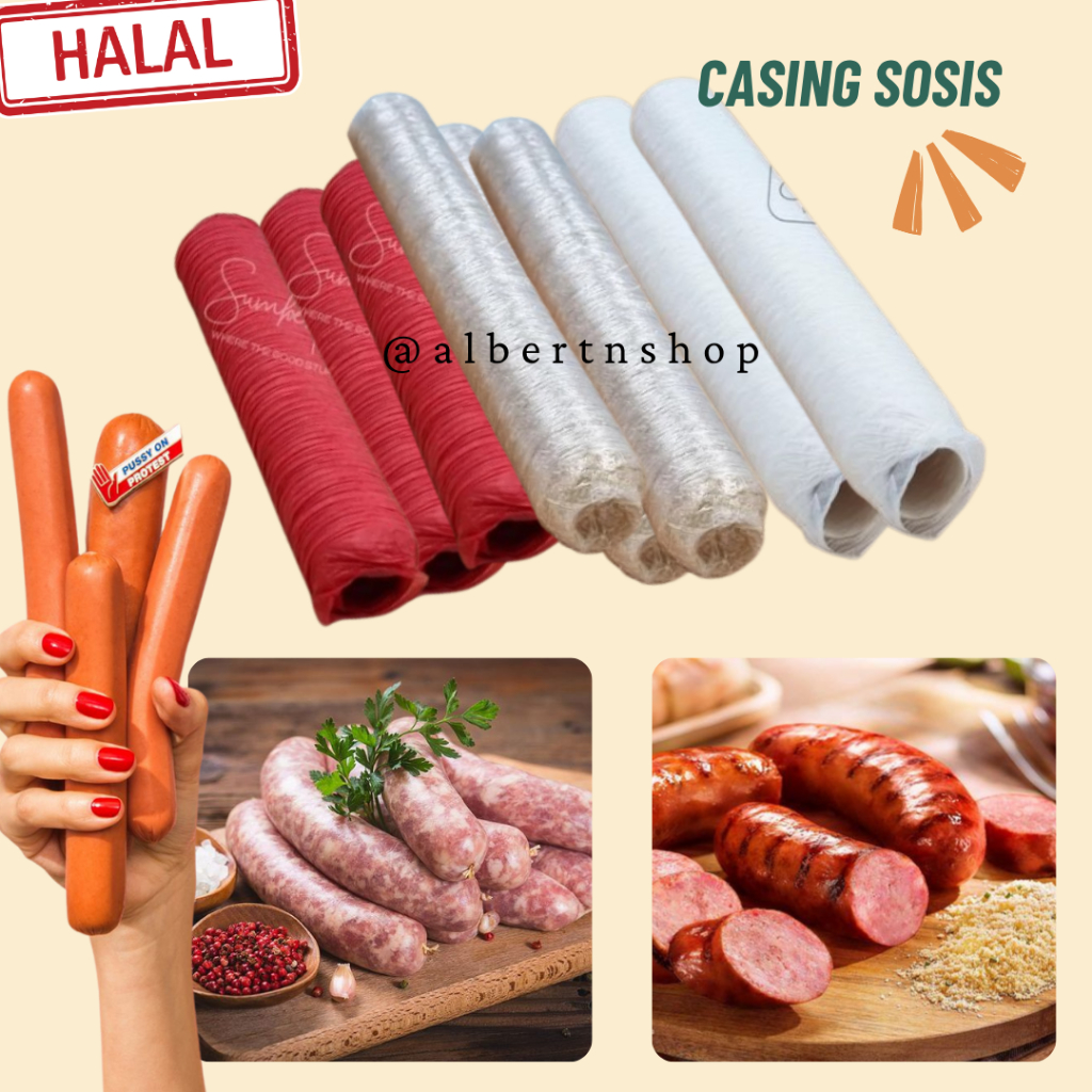 

Casing Sosis Kolagen Sapi Bisa Dimakan Plastik Pembungkus Sosis ECO PACK Casing Kulit Selongsong