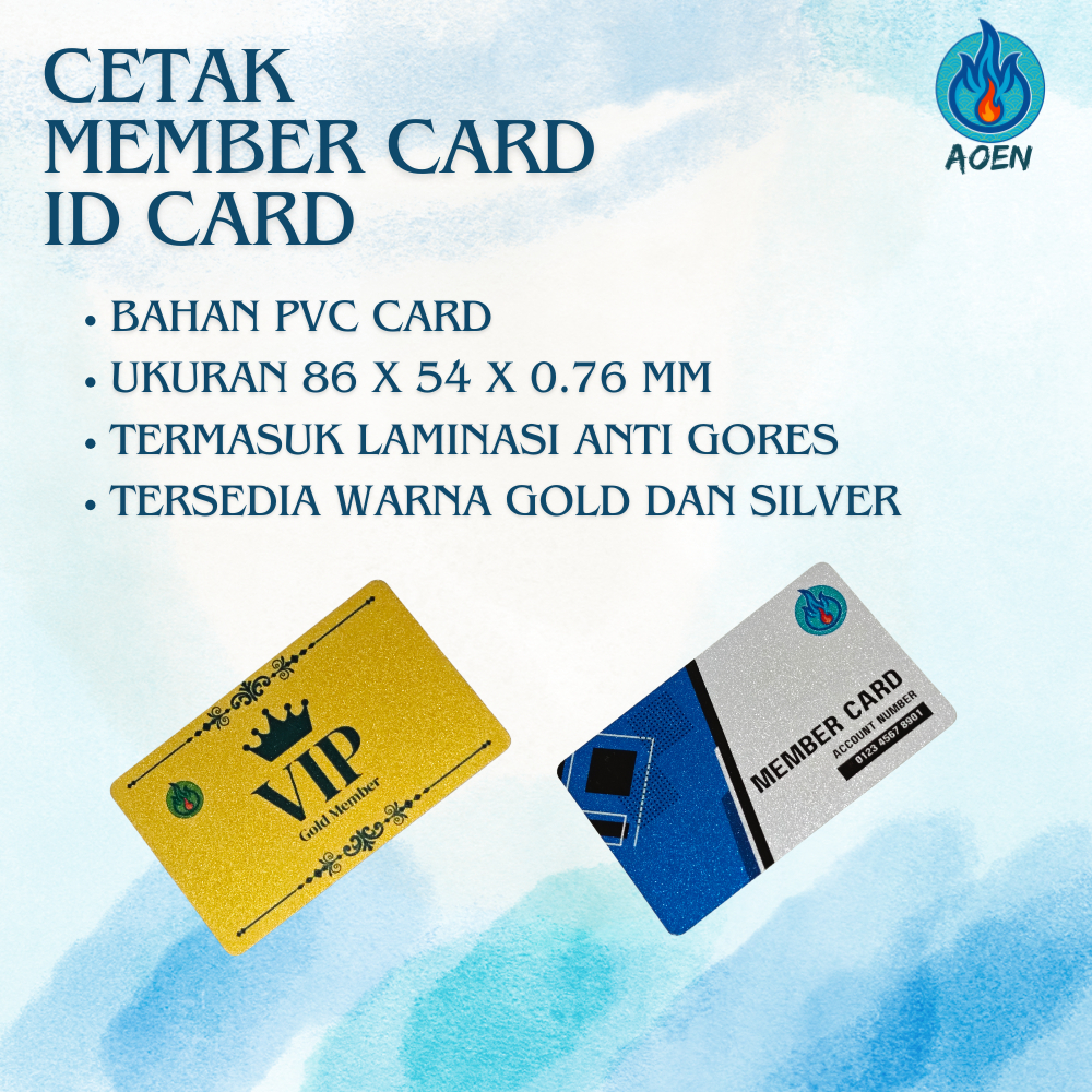 

Cetak Kartu Member / ID Card / Kartu Visitor Custom Gold Silver