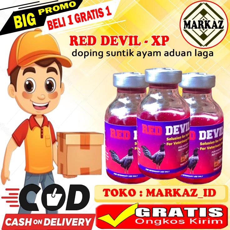(PROMO BELI 1 GRATIS 1) RED DEVIL Doping Suntik Ayam Aduan Laga Terbaik Asli Premium Quality Isi 20M