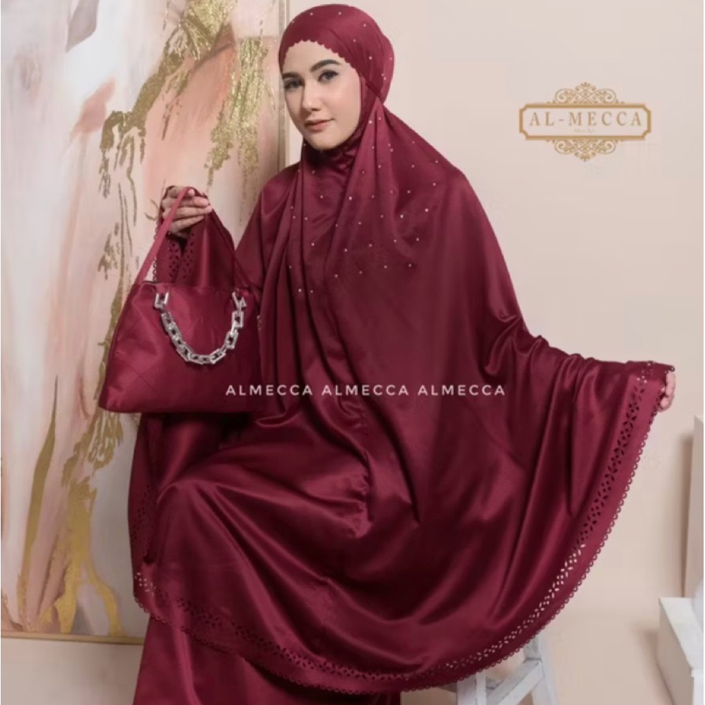 mukena maroon al mecca free tas