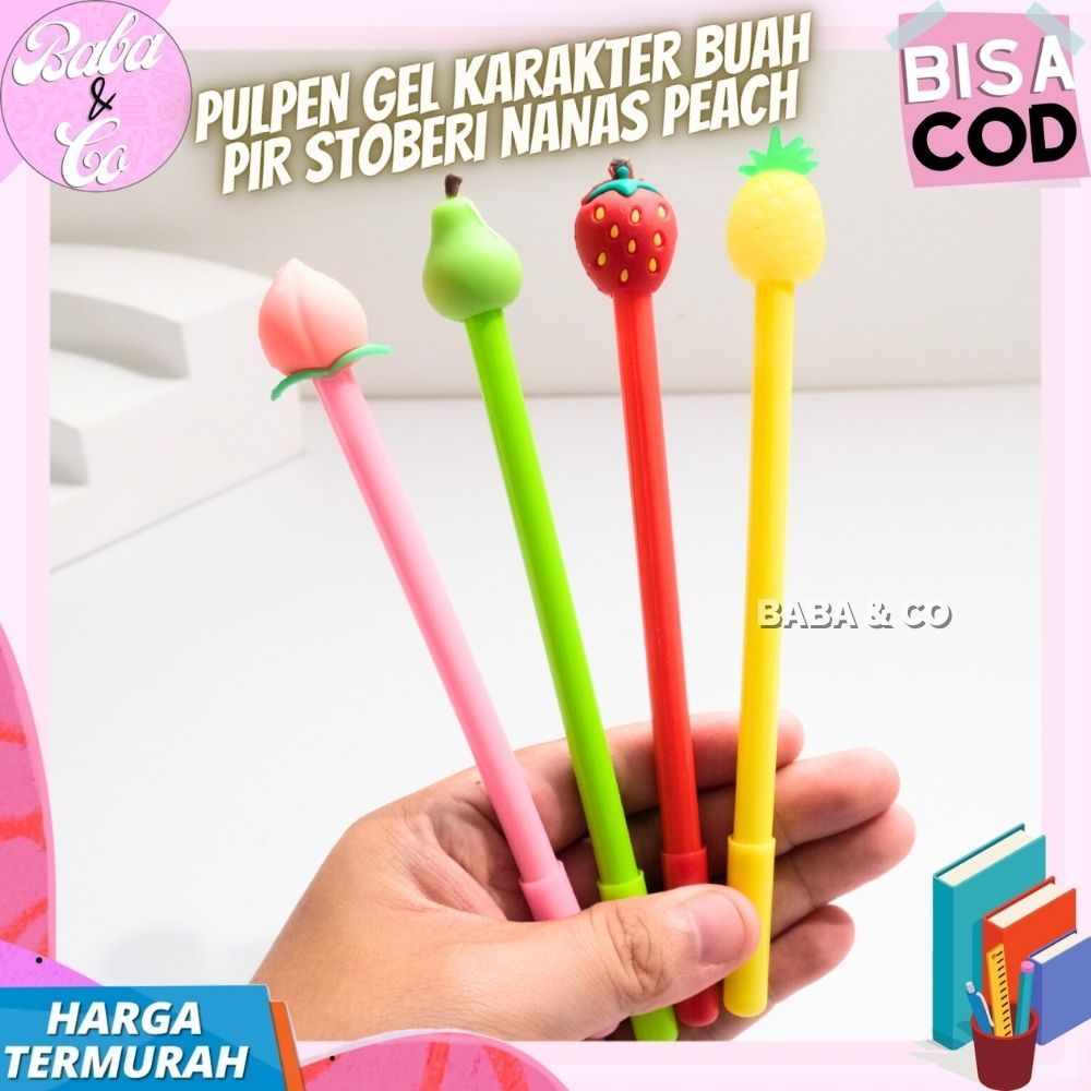 

PULPEN GEL BUAH STRAWBERRY NANAS PIR PEACH LUCU UNIK PEN BUAH KARET IMUT LUCU STROBERI IMUT PULPEN TINTA HITAM GROSIR GEL PEN KARAKTER FRUITY