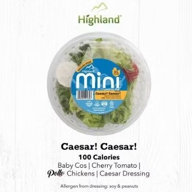 

SALAD MINI CAESAR WITH CHICKEN & DRESSING Highland 100gr